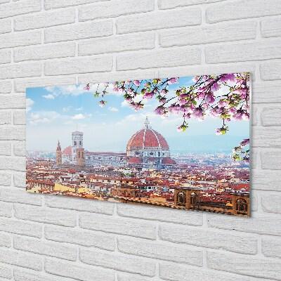 Glass print Italy cathedral panoramic night