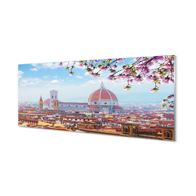 Glass print Italy cathedral panoramic night