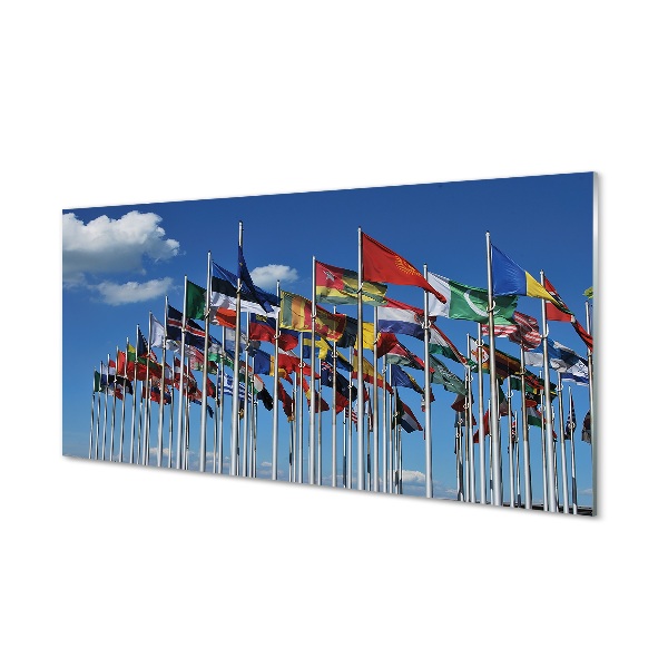 Glass print Various flags