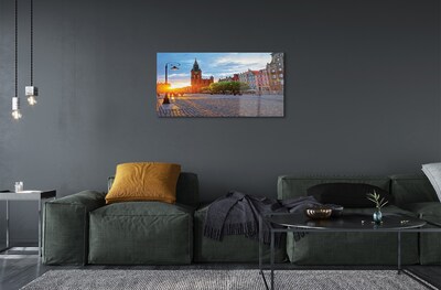 Glass print Gdansk old town sunrise