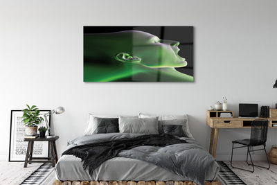 Glass print The green light head man