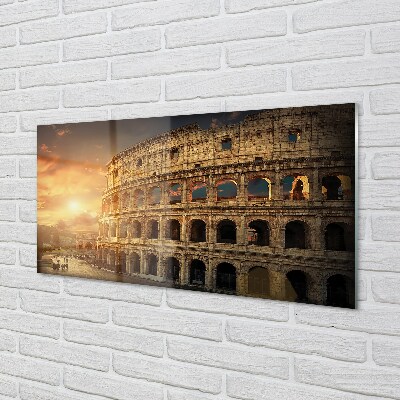 Glass print Sunset rome colosseum