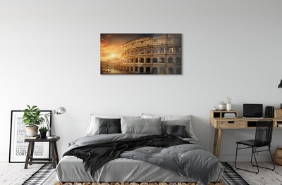 Glass print Sunset rome colosseum