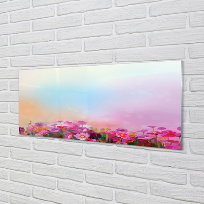 Glass print Sky flowers