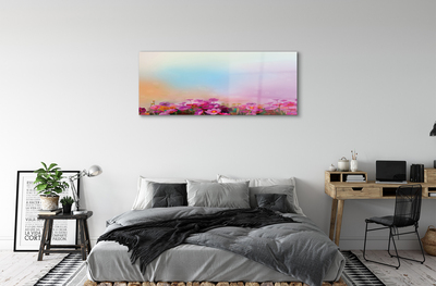 Glass print Sky flowers