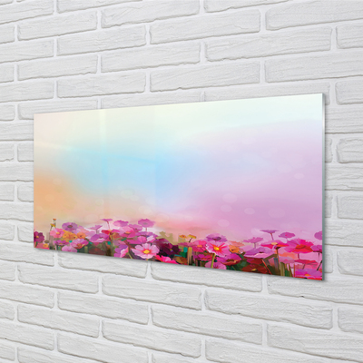 Glass print Sky flowers