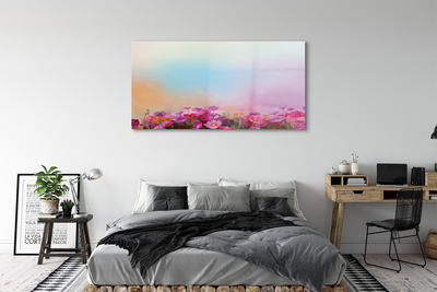 Glass print Sky flowers