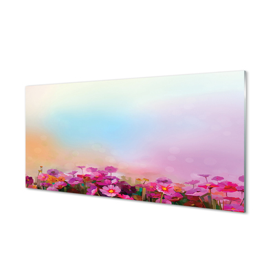 Glass print Sky flowers