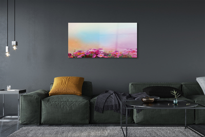 Glass print Sky flowers