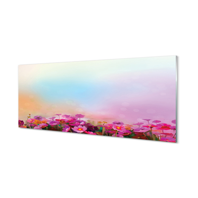 Glass print Sky flowers