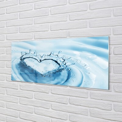 Glass print Water drops heart