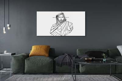 Glass print Jesus drawing