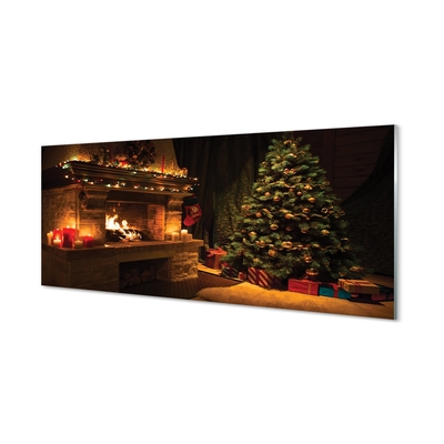 Glass print Christmas decorations fireplace gifts