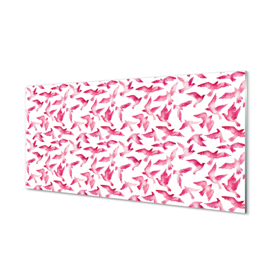 Glass print Pink birds