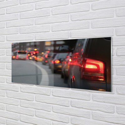 Glass print Cars cork city street lights