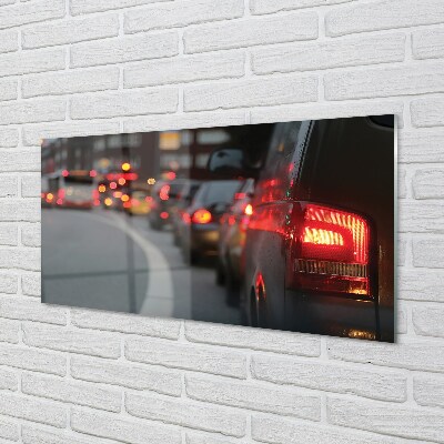 Glass print Cars cork city street lights