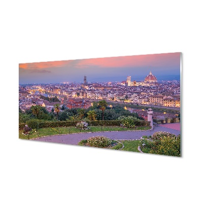 Glass print Italy river panorama