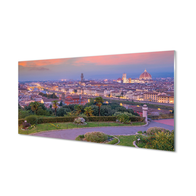 Glass print Italy river panorama