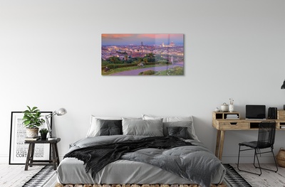 Glass print Italy river panorama