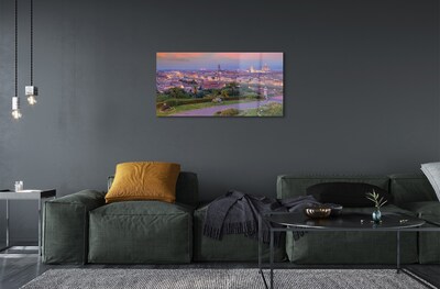 Glass print Italy river panorama