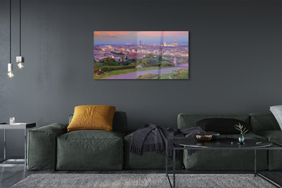 Glass print Italy river panorama