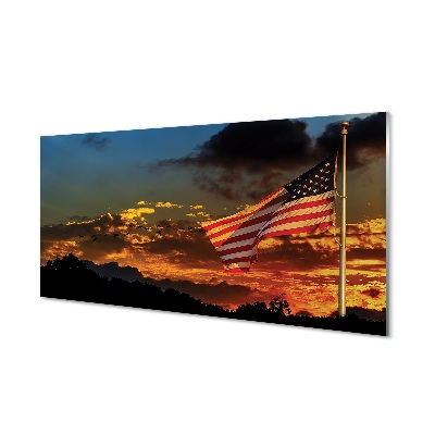 Glass print United states flag