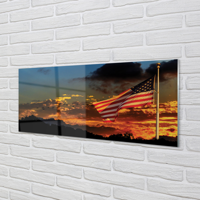 Glass print United states flag