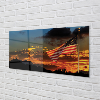 Glass print United states flag