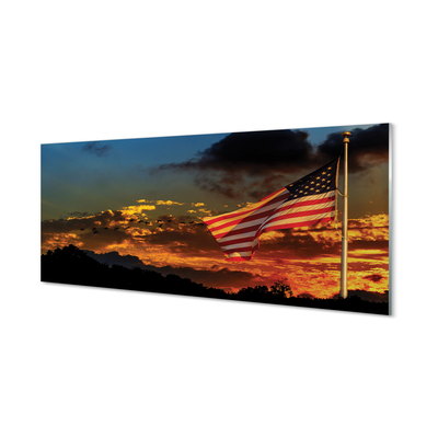 Glass print United states flag