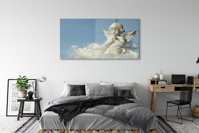 Glass print Angel, clouds, sky