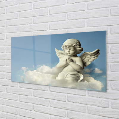 Glass print Angel, clouds, sky