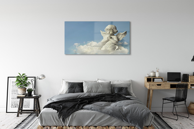 Glass print Angel, clouds, sky