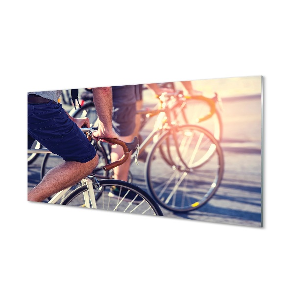 Glass print Cyclists