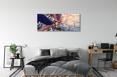 Glass print Cyclists