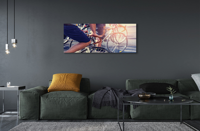 Glass print Cyclists