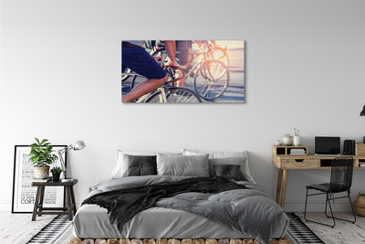 Glass print Cyclists