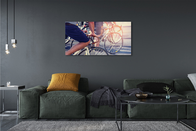 Glass print Cyclists