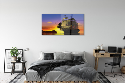 Glass print Sky sea ship