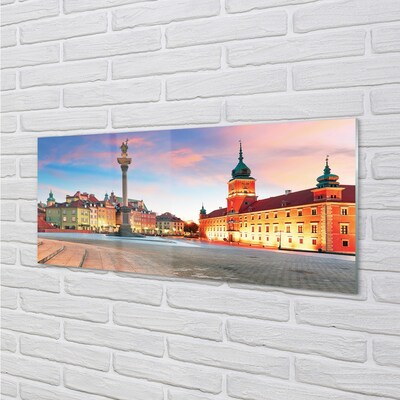 Glass print Sunrise warsaw old town