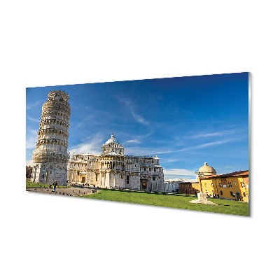 Glass print Italy tower of pisa cathedral