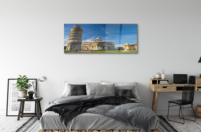 Glass print Italy tower of pisa cathedral