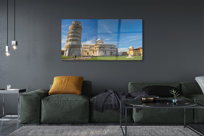 Glass print Italy tower of pisa cathedral