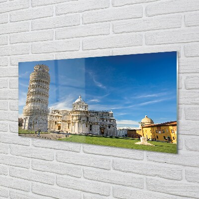 Glass print Italy tower of pisa cathedral