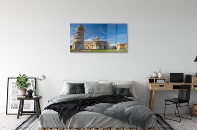 Glass print Italy tower of pisa cathedral