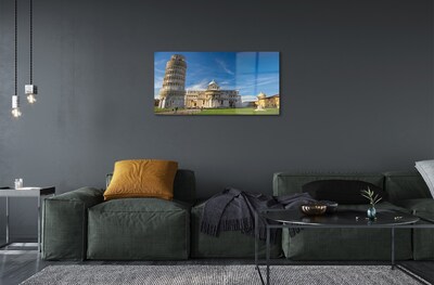 Glass print Italy tower of pisa cathedral