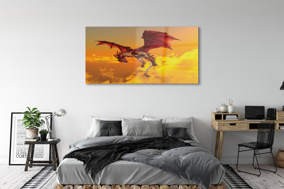 Glass print Clouds sky dragon