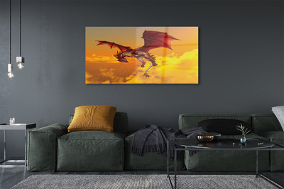 Glass print Clouds sky dragon