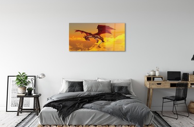 Glass print Clouds sky dragon