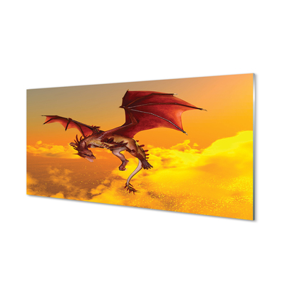 Glass print Clouds sky dragon