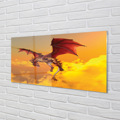 Glass print Clouds sky dragon